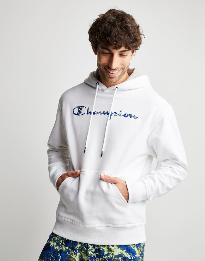 Champion Powerblend Fleece Chasing Waves - Miesten Valkoinen Huppari - Suomi 3982416-YA